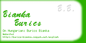 bianka burics business card